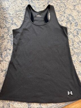 VTG Ribbed Under Armour Black Athletic Racerback Tank